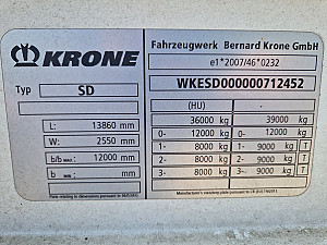 Krone SD Standard bogi XL code oldalfalas-függönyös