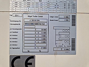 Kögel SN24 Standard bogi ÚJ ponyva és gumik