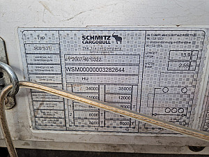 Schmitz SCB XL code Raklaptartó Kiemelhető tető